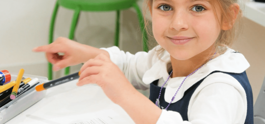 French Primary Student Smiling