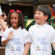 Two happy French track Kindergarteners at Tessa International School