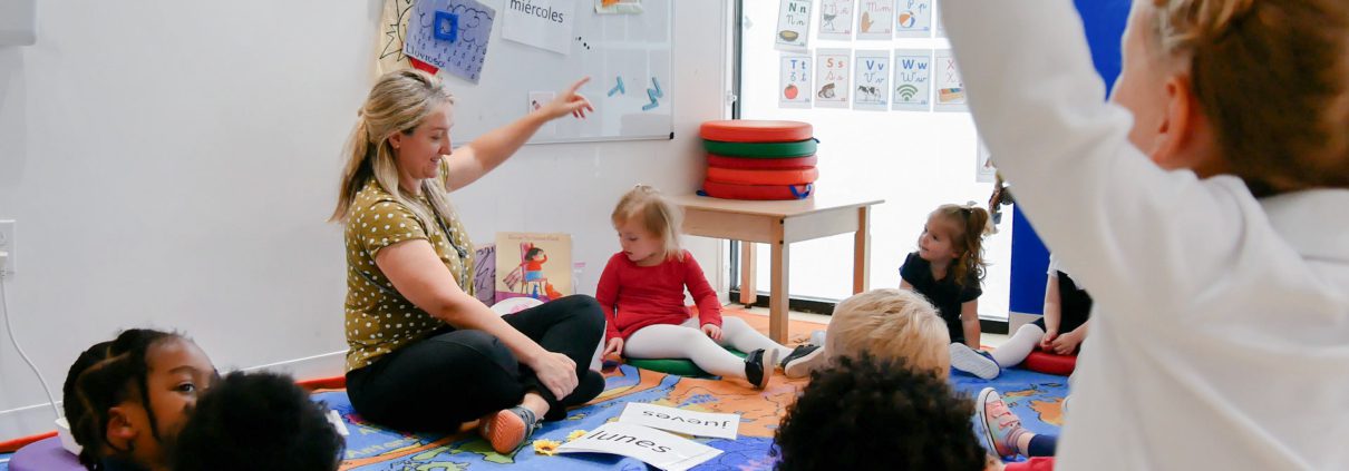 Young students in Tessa International School's nursery school program engage in their Spanish immersion class.